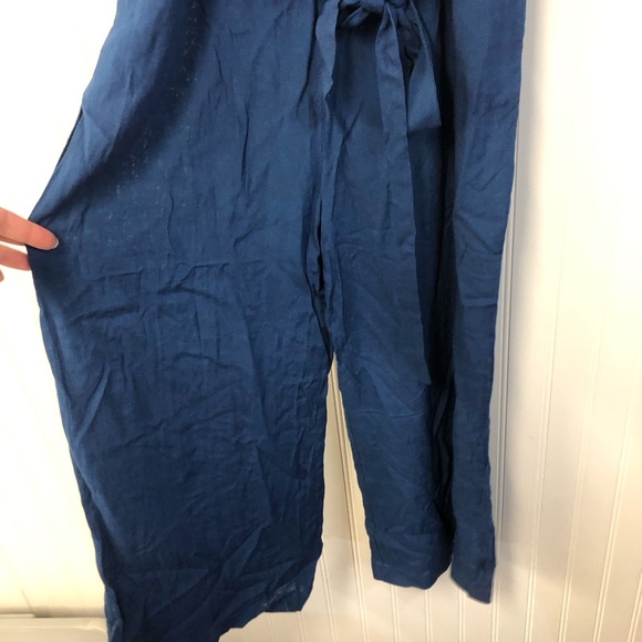 Becaal Blue Sleeveless V-Neck Jumpsuit Romper  Casual Resort Wear Large - Picture 3 of 5